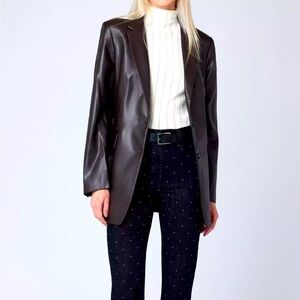 Rag & Bone BROWN Faux Leather Blazer